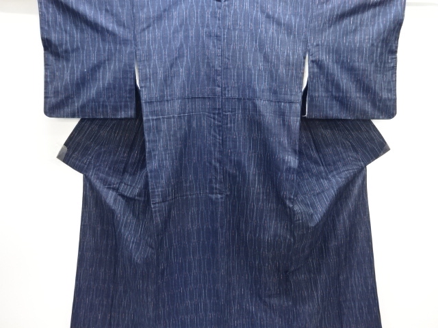 縞織出し手織り紬着物